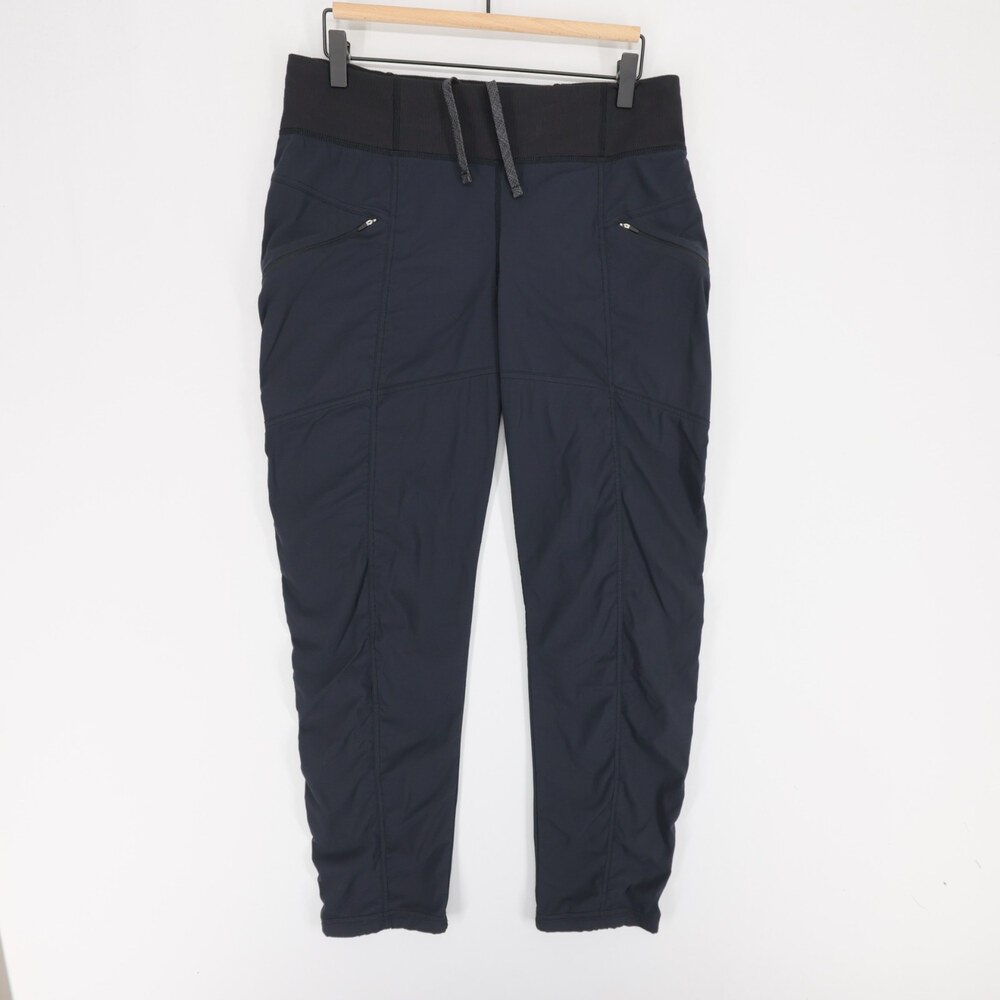 Prana Koen Pants Womens M Black Mid Rise Hiking Travel Stretch Cinch Hem - Picture 1 of 13
